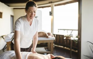 A senior having a massage